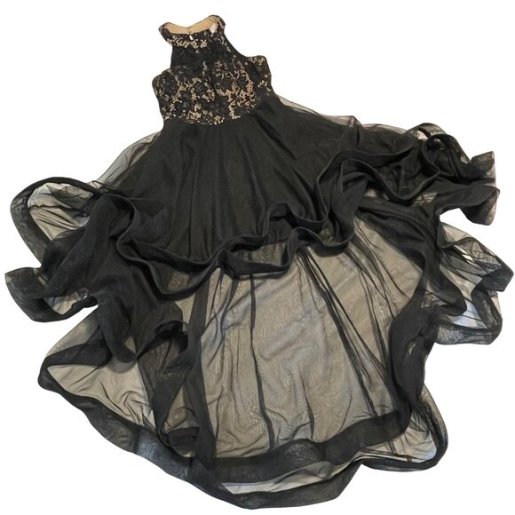 Speechless Black Lace & Mesh High-Low Dress Size 1 - Picture 4 of 16